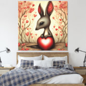 Kangaroo-Liebe 1 Leinwanddruck (Insitu (Schlafzimmer))