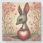 Kangaroo-Liebe 1 Steinuntersetzer (Vorderseite)