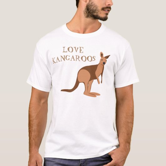 Kangaroo Liebe Australische Tiere T-Shirt (Vorderseite)