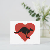 Kangaroo Liebe Rotes Herz Postkarte (Stehend Vorderseite)