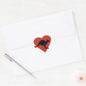 Kangaroo Liebe Rotes Herz Runder Aufkleber (Umschlag)