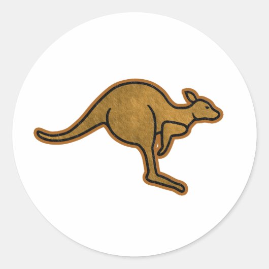 Kangaroo-Logo Runder Aufkleber (Vorderseite)