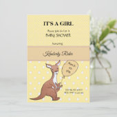 Kangaroo Mama Kinderdusche Einladung (Stehend Vorderseite)