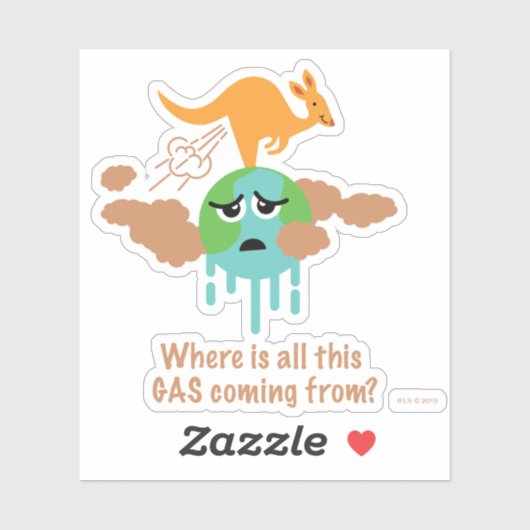 Kangaroo Methane Furz Aufkleber (Blatt)