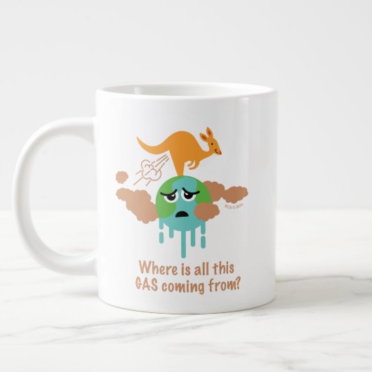 Kangaroo Methane Furz Jumbo-Tasse (Links)