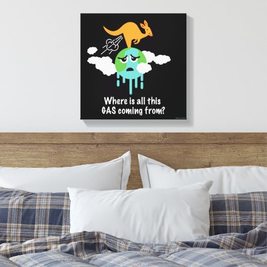 Kangaroo Methane Furz Leinwanddruck (Insitu (Schlafzimmer))