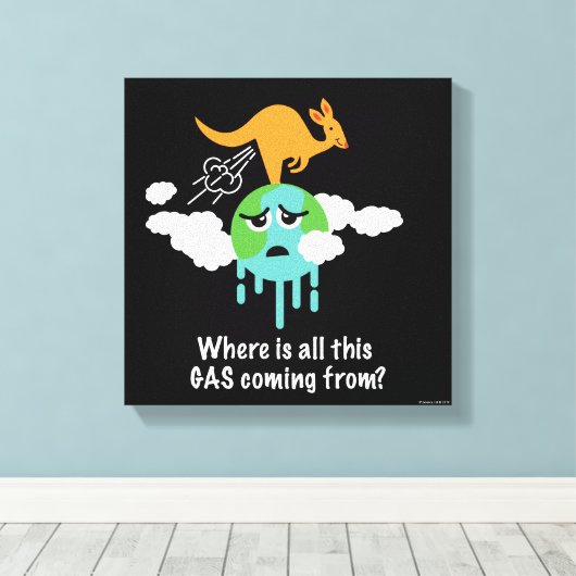 Kangaroo Methane Furz Leinwanddruck (Insitu (Holzboden))