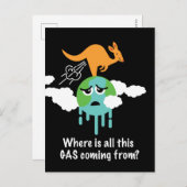 Kangaroo Methane Furz Postkarte (Vorne/Hinten)