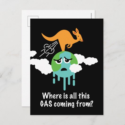 Kangaroo Methane Furz Postkarte (Vorne/Hinten)