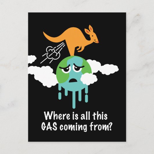 Kangaroo Methane Furz Postkarte (Vorderseite)