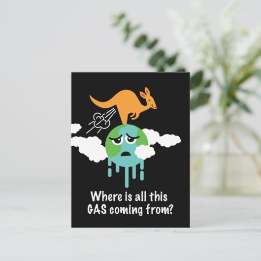 Kangaroo Methane Furz Postkarte (Stehend Vorderseite)