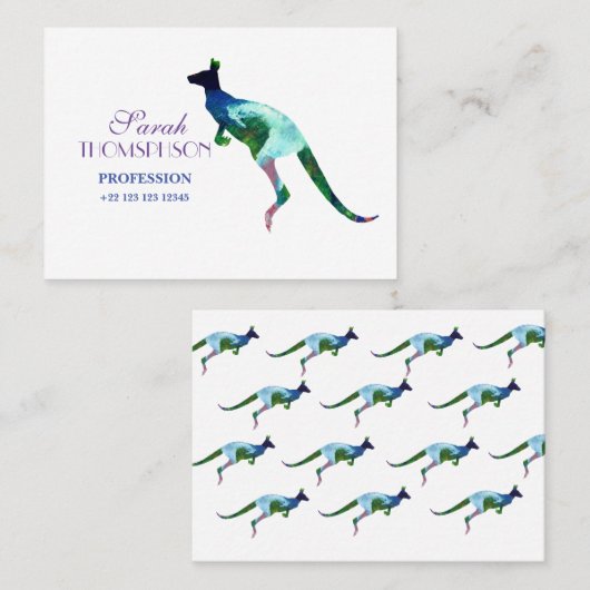 Kangaroo Mighty, Standard Matte Visitenkarte (Vorne/Hinten)