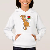 Kangaroo mit Blume Hoodie (Vorderseite)