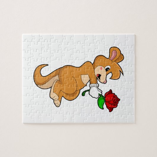 Kangaroo mit Blume Puzzle (Horizontal)