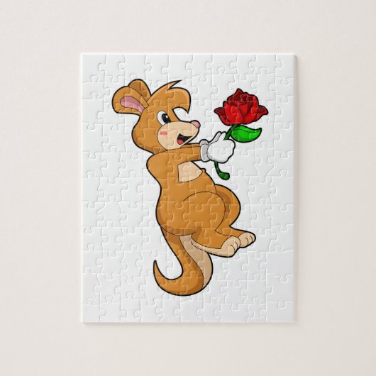 Kangaroo mit Blume Puzzle (Vertikal)