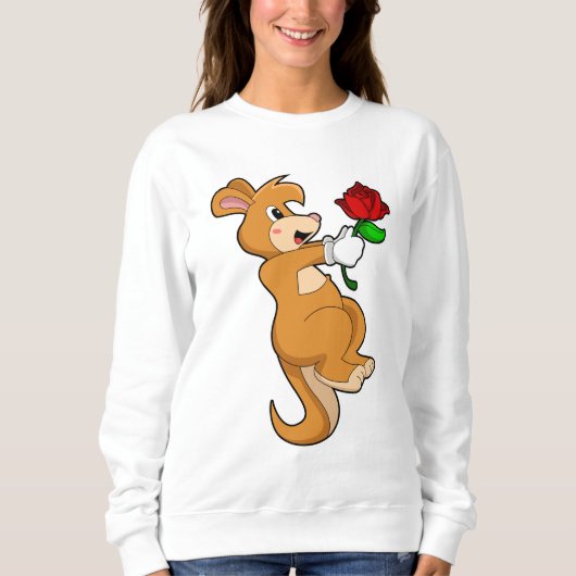 Kangaroo mit Blume Sweatshirt (Vorderseite)