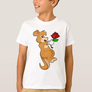 Kangaroo mit Blume T-Shirt