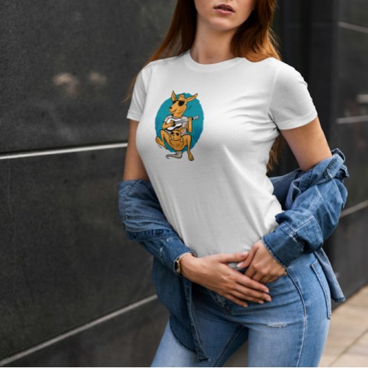 Kangaroo mit Gitarre T-Shirt