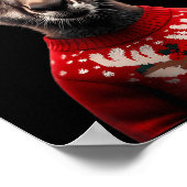 Kangaroo mit Weihnachtsmannmütze Weihnachten Austr Poster (Ecke)