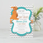 Kangaroo Mommy & Baby - Einladung zur Kinderdusche (Stehend Vorderseite)