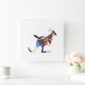 Kangaroo Monogram R Quadratische Wanduhr (Zuhause)