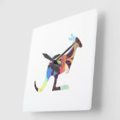 Kangaroo Monogram R Quadratische Wanduhr (Winkel)