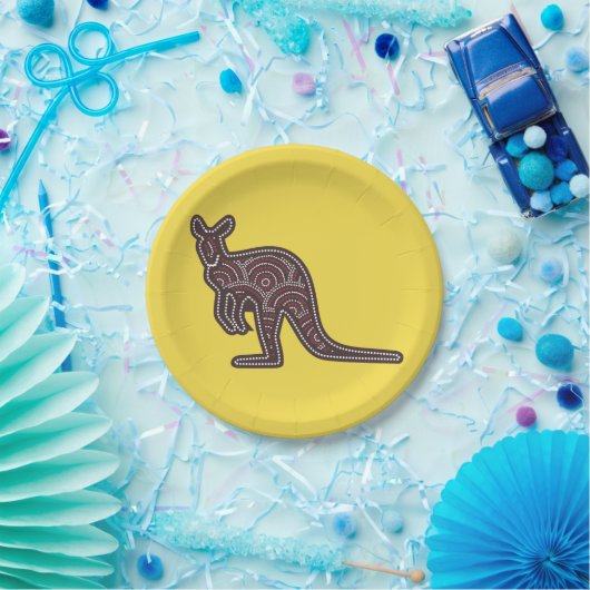 Kangaroo Mosaic Pappteller (Party)