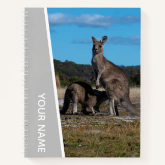 Kangaroo Mother and Baby in Australia, Silver Notizblock