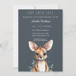 Kangaroo Niedlich Watercolor Elegante Babydusche Einladung