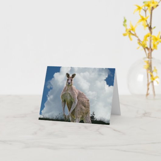 Kangaroo Notecard Karte (Gelbe Blume)