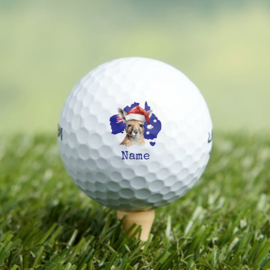 Kangaroo on Australia Flag  Golfball (Insitu T-Shirt)