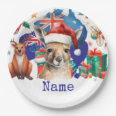 Kangaroo on Australia Flag  Pappteller (Vorderseite)