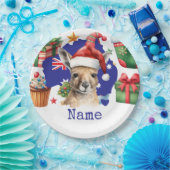 Kangaroo on Australia Flag Pappteller (Party)