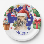 Kangaroo on Australia Flag Pappteller (Vorderseite)