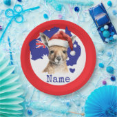 Kangaroo on Australia Flag  Pappteller (Party)
