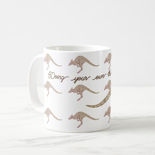 Kangaroo or wallaby saying: Doing your own thing Kaffeetasse (Vorderseite Links)