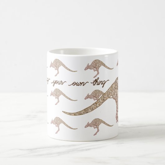 Kangaroo or wallaby saying:  Doing your own thing Kaffeetasse (Mittel)
