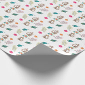 Kangaroo-Papier mit Blumenmuster Geschenkpapier (Ecke)