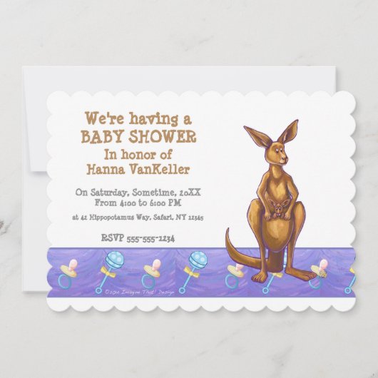 Kangaroo Party Center Einladung (Vorderseite)