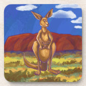 Kangaroo Party Center Getränkeuntersetzer (Vorderseite)