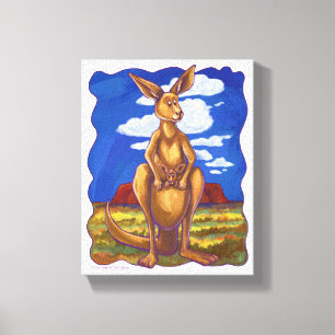 Kangaroo Party Center Leinwanddruck