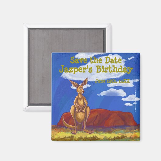 Kangaroo Party Center Magnet (Vorderseite/Rückseite)