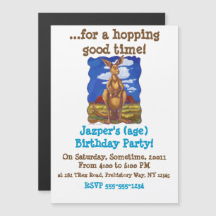 Kangaroo Party Center Magneteinladung