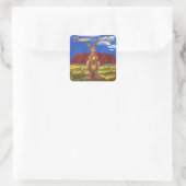 Kangaroo Party Center Quadratischer Aufkleber (Tasche)