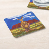 Kangaroo Party Center Rechteckiger Pappuntersetzer (angewinkelt)