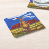 Kangaroo Party Center Rechteckiger Pappuntersetzer (angewinkelt)