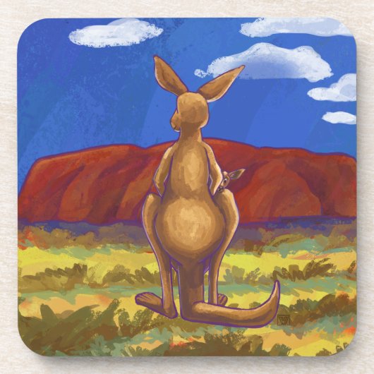 Kangaroo Party Center Untersetzer (Vorderseite)