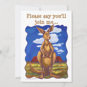 Kangaroo-Party Einladung