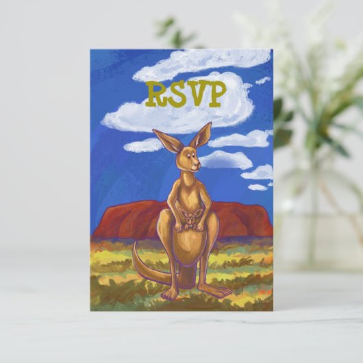 Kangaroo-Party Einladung (Stehend Vorderseite)