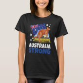 Kangaroo Patriotic Australian Flag Australien Stro T-Shirt (Vorderseite)